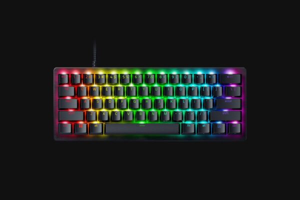 Razer Huntsman V3 Pro - Tastatur - 60% - mini - Hintergrundbeleuchtung - USB-C - QWERTZ - Deutsch - Tastenschalter: Razer Analog Optical Switches (Gen-2) (RZ03-04990400-R3G1)
