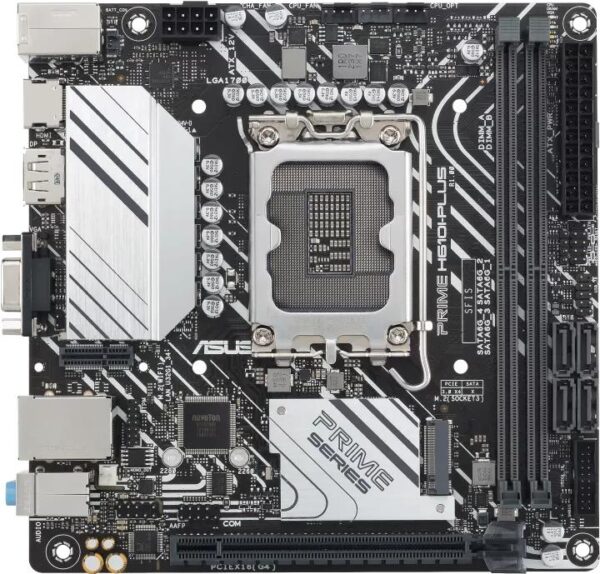 ASUS PRIME H610I-PLUS-CSM - Motherboard - Mini-ITX - LGA1700-Sockel - H610 Chipsatz - USB 3,2 Gen 1 - Gigabit LAN - Onboard-Grafik (CPU erforderlich) - HD Audio (8-Kanal) (90MB1GB0-M0EAYC)