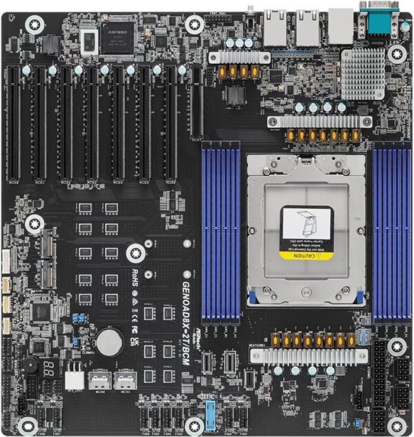 ASRock Rack GENOAD8X-2T/BCM - Motherboard - SSI EEB - LGA6096 Socket - USB 3,2 Gen 1 - 2 x 10 Gigabit LAN, Gigabit LAN - Onboard-Grafik (GENOAD8X-2T/BCM)