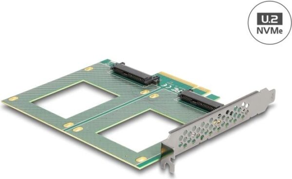 Delock - Speicher-Controller - Gabelung, 144 x 122 mm - U.2 NVMe - PCIe 4,0 x8 (90162)