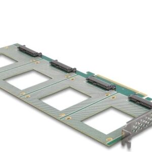 Delock - Speicher-Controller - Gabelung, 288 x 122 mm - U.2 NVMe - PCIe 4,0 x16 (90169)
