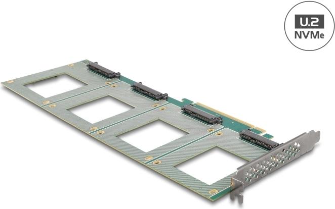 Delock - Speicher-Controller - Gabelung, 288 x 122 mm - U.2 NVMe - PCIe 4,0 x16 (90169)