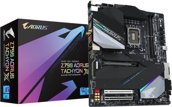 GIGABYTE AORUS Z790 TACHYON x - Motherboard - E-ATX - LGA1700-Sockel - Z790 Chipsatz - USB-C 3,2 Gen 2x2, USB 3,2 Gen 1, USB 3,2 Gen 2 - 2,5 Gigabit LAN, Wi-Fi 6E, Bluetooth - Onboard-Grafik (CPU erforderlich) - HD Audio (8-Kanal) (Z790 AORUS TACHYON X)