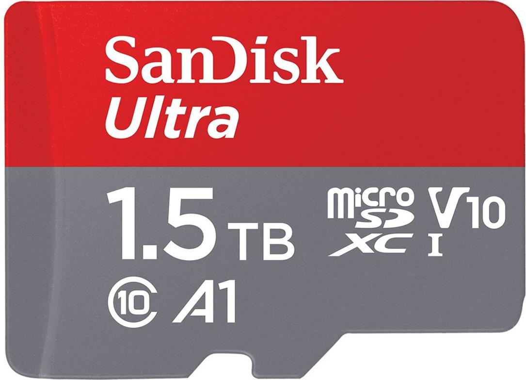 SanDisk Ultra - Flash-Speicherkarte (microSDXC-an-SD-Adapter inbegriffen) - 1,5TB - A1 / UHS Class 1 / Class10 - microSDXC UHS-I (SDSQUAC-1T50-GN6MA)