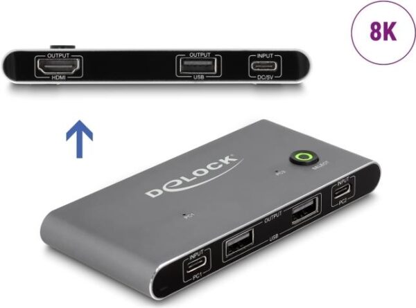 DeLOCK 11486 Tastatur/Video/Maus (KVM)-Switch Anthrazit (11486)