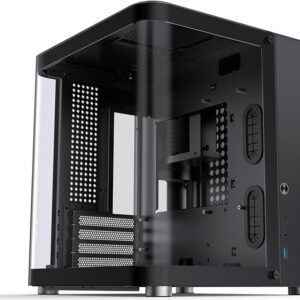 Jonsbo TK-1 2.0 Micro-ATX Gehäuse Tempered Glass - schwarz - Modernes Micro-ATX-Gehäuse von Jonsbo in Weiß - auffälliges Design aus Stahl - mit u-förmigen Tempered Glass an Seite und Front - Grafikkarten bis 280 mm - bis zu 4x 120-mm-Lüfter möglich - Platz für einen 240-mm-Radiator - Mainboards bis Micro-ATX (TK-1 BLACK)