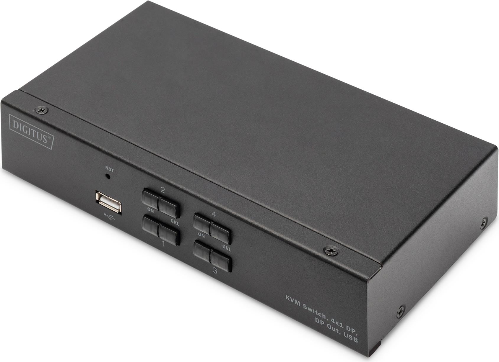 Digitus KVM Switch - 4x1 DP - DP Out,USB (DS-12891)