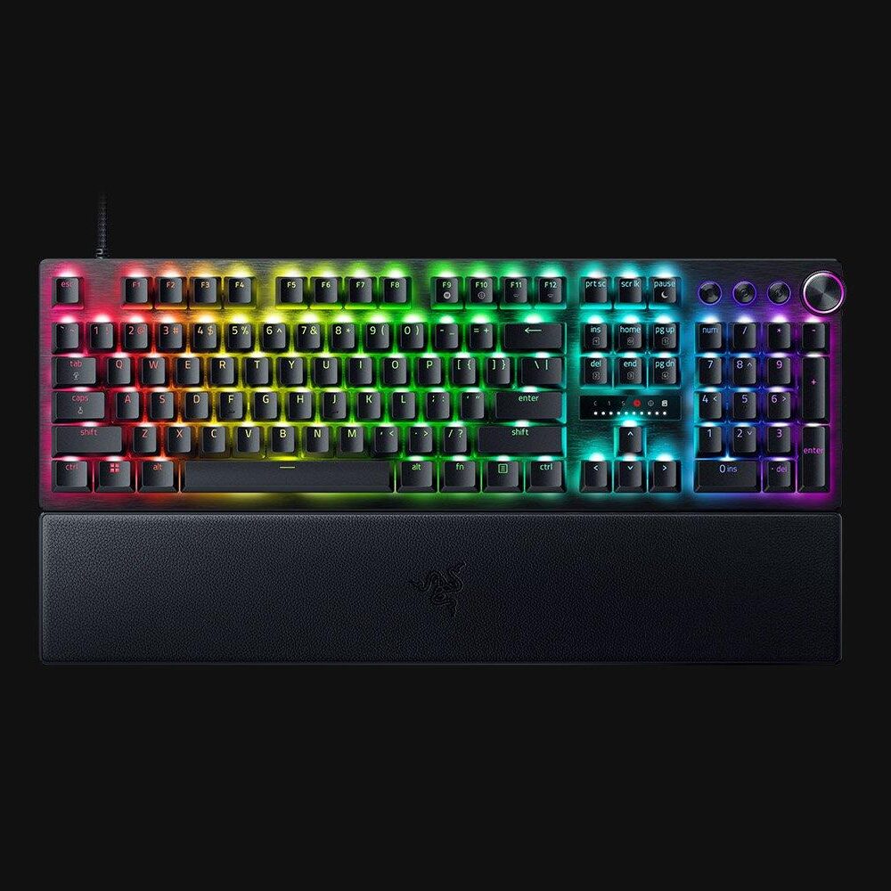 Razer Huntsman V3 Pro - Tastatur - full size - mit LED array indicator - Hintergrundbeleuchtung - USB-C - QWERTZ - Deutsch - Tastenschalter: Razer Analog Optical Switches (Gen-2) (RZ03-04970400-R3G1)