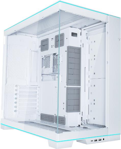 Lian Li O11D EVO RGB Tempered Glass - weiß - Vielseitiger und geräumiger Midi-Tower - Front- und Seitenteil aus Tempered Glass - mit flexibler Radiator- und hochkantiger Grafikkartenmontage - innovativer Reverse Mode - Radiatoren bis 420 mm - für bis zu 10 Lüfter - 1x USB 3.1 Typ C / 2x USB 3.0 Typ A  ... (O11DERGBW)