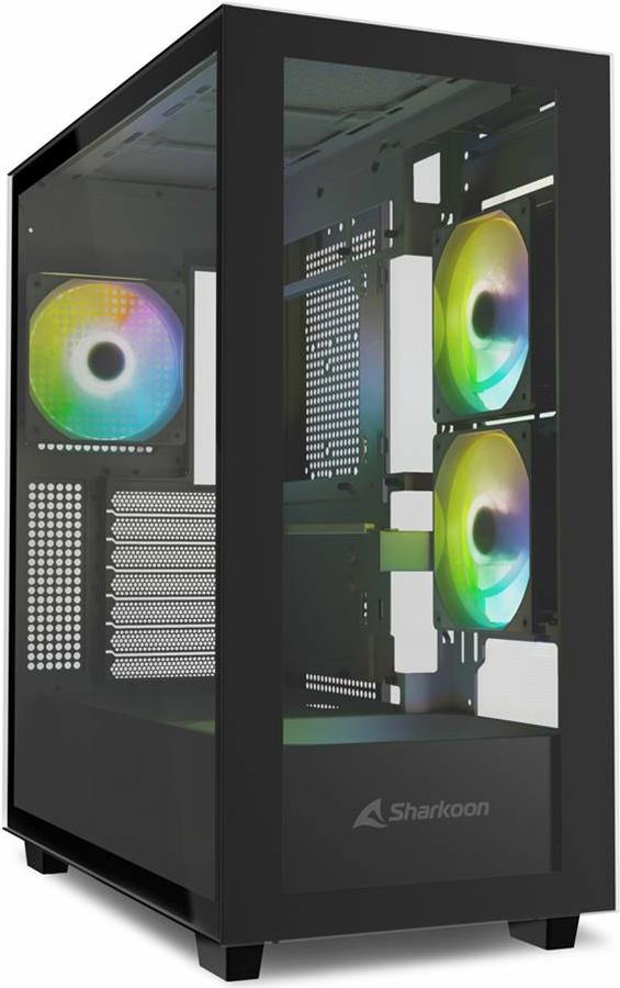 Sharkoon Rebel C60 - Midi Tower - PC - Schwarz - ATX - micro ATX - Mini-ITX - Stahl - Gehärtetes Glas - Gaming (4044951040032)