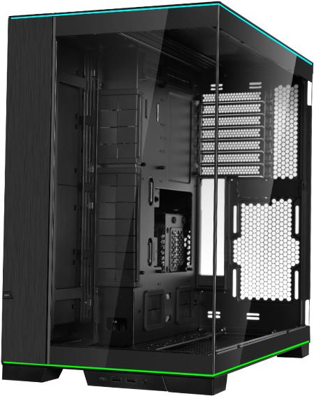 Lian Li O11D EVO RGB Tempered Glass - schwarz - Vielseitiger und geräumiger Midi-Tower - Front- und Seitenteil aus Tempered Glass - mit flexibler Radiator- und hochkantiger Grafikkartenmontage - innovativer Reverse Mode - Radiatoren bis 420 mm - für bis zu 10 Lüfter - 1x USB 3.1 Typ C / 2x USB 3.0 Typ A  ... (O11DERGBX)