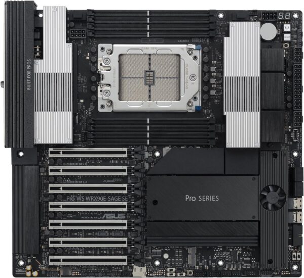 ASUS PRO WS WRX90E-SAGE SE - Motherboard - SSI EEB AST2600 - Socket sTR5 - AMD WRX90 Chipsatz - USB 3,2 Gen 1, USB-C 3,2 Gen 2x2, USB4 - Gigabit LAN - Onboard-Grafik (CPU erforderlich) - HD Audio (6-Kanal) (90MB1FW0-M0EAY0)