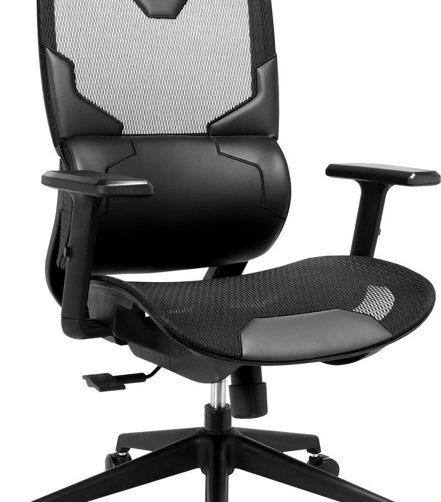 Sandberg ErgoFusion - Gaming-Sessel - ergonomisch - Armlehnen - T-förmig - Neigen - Drehgelenk - Polyurethan-Kunstleder, Meshgewebe (640-95)