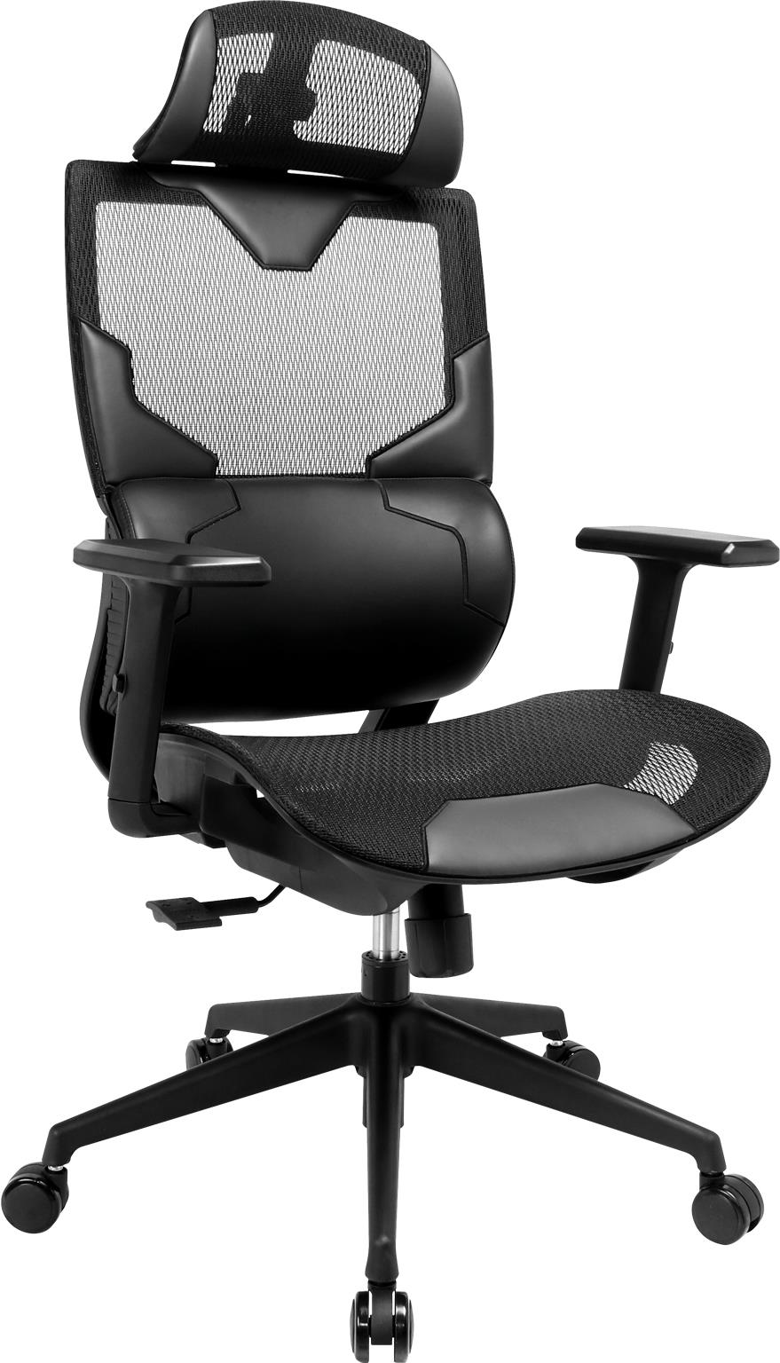 Sandberg ErgoFusion - Gaming-Sessel - ergonomisch - Armlehnen - T-förmig - Neigen - Drehgelenk - Polyurethan-Kunstleder, Meshgewebe (640-95)
