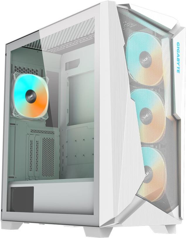 Gigabyte C301 Glass V2 - Mid tower - E-ATX - Seitenteil mit Fenster (gehärtetes Glas) - keine Spannungsversorgung (ATX) - weiß - USB/Audio (C301GW V2)