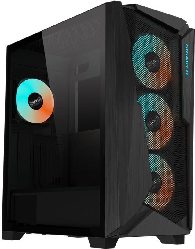 Gigabyte C301 Glass V2 - Mid tower - E-ATX - Seitenteil mit Fenster (gehärtetes Glas) - keine Spannungsversorgung (ATX) - Schwarz - USB/Audio (C301G V2)