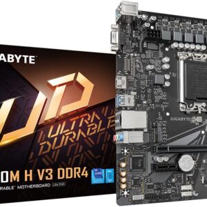 Gigabyte H610M H V3 DDR4 - 1,0 - Motherboard - micro ATX - LGA1700-Sockel - H610 Chipsatz - USB 3,2 Gen 1 - Gigabit LAN - Onboard-Grafik (CPU erforderlich) - HD Audio (8-Kanal) (H610M H V3 DDR4)