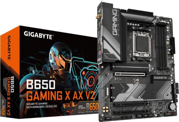 Gigabyte B650 GAMING X AX V2 - 1.X - Motherboard - ATX - Socket AM5 - AMD B650 Chipsatz - USB-C 3,2 Gen2, USB 3,2 Gen 2, USB 3,2 Gen 1, USB-C 3,2 Gen 2x2 - 2,5 Gigabit LAN, Wi-Fi 6E, Bluetooth - Onboard-Grafik (CPU erforderlich) - HD Audio (8-Kanal) (B650 GAMING X AX V2)