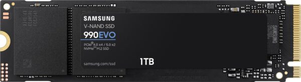 Samsung 990 EVO MZ-V9E1T0BW - SSD - verschlüsselt - 1TB - intern - M.2 2280 - PCIe 5,0 x2 (NVMe) - 256-Bit-AES - TCG Opal Encryption 2,0 (MZ-V9E1T0BW)
