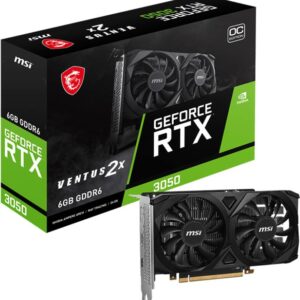 MSI GeForce RTX 3050 VENTUS 2X 6G OC - Grafikkarten - GF RTX 3050 - 6GB GDDR6 - PCIe 4,0 x16 - 2 x HDMI, DisplayPort (V812-015R)