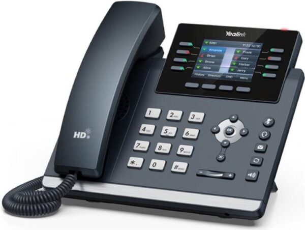 Yealink SIP-T44U - VoIP-Telefon mit Rufnummernanzeige - fünfwegig Anruffunktion - SIP, RTCP-XR, VQ-RTCPXR, SRTP - 12 Leitungen - Classic Gray (1301214)