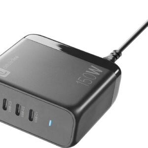 Cellularline Multipower Desk GaN Kopfhörer - Laptop - Smartphone - Tablet Schwarz AC Schnellladung Drinnen (ACHUSBGAN4PD150WK)