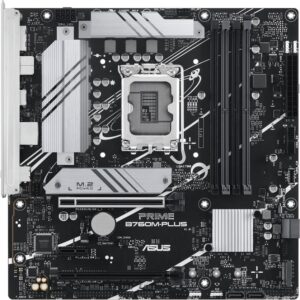 ASUS PRIME B760M-PLUS - Motherboard - micro ATX - LGA1700-Sockel - B760 Chipsatz - USB 3,2 Gen 2, USB 3,2 Gen 1, USB-C 3,2 Gen 1 - 2,5 Gigabit LAN - Onboard-Grafik (CPU erforderlich) - HD Audio (8-Kanal) (90MB1GY0-M0EAY0)