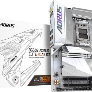 GIGABYTE AORUS B650E ELITE X AX ICE - Motherboard - ATX - Socket AM5 - AMD B650 Chipsatz - USB-C 3,2 Gen2, USB 3,2 Gen 2, USB 3,2 Gen 1, USB-C 3,2 Gen 2x2 - 2,5 Gigabit LAN, Wi-Fi 6E, Bluetooth - Onboard-Grafik (CPU erforderlich) - HD Audio (8-Kanal) (B650E A ELITE X ICE)