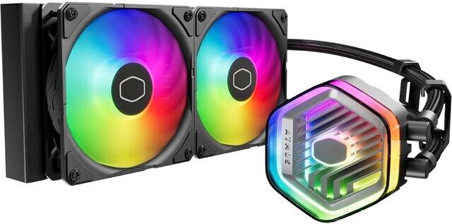 Cooler Master MasterLiquid 240 Atmos ARGB - Prozessor-Flüssigkeitskühlsystem - Kühlergröße: 240 mm - (für: LGA1700, LGA1200, LGA1151, LGA1150, LGA1155, LGA1156, AM4, AM5) - 120 mm - Schwarz (MLX-D24M-A25PZ-R1)