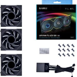 Lian Li UNI FAN TL LCD Computergehäuse Ventilator 12 cm Schwarz (12TLLCD3B)