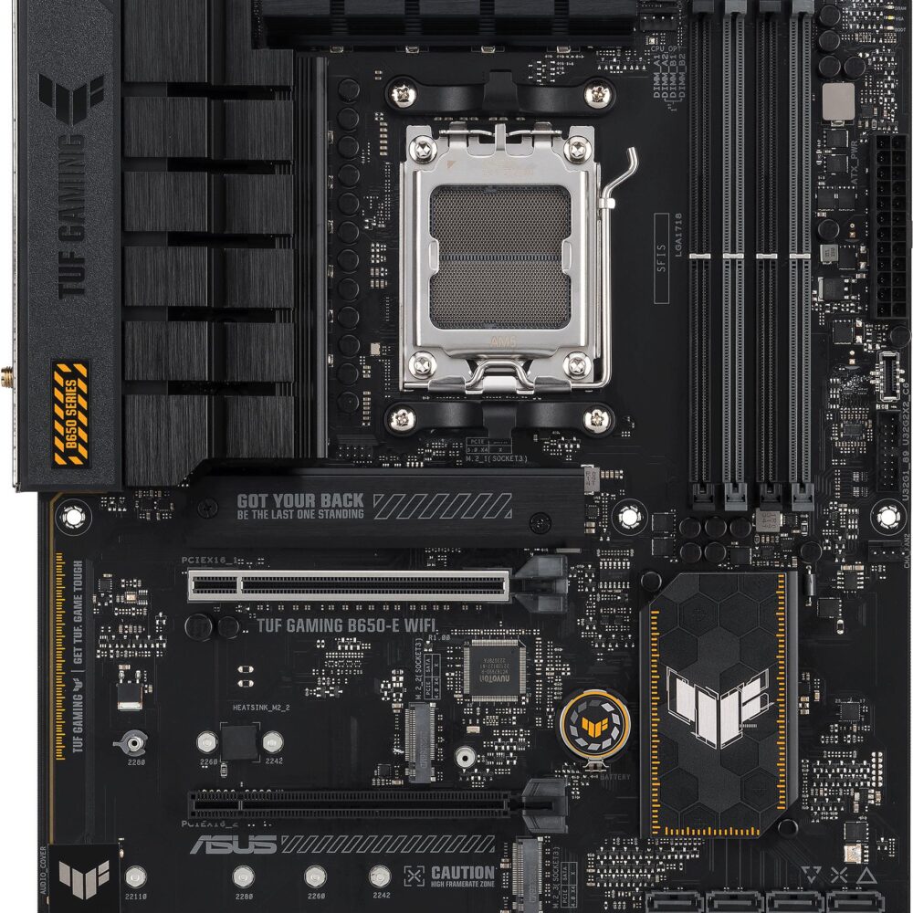 ASUS TUF GAMING B650-E WIFI - Motherboard - ATX - Socket AM5 - AMD B650 Chipsatz - USB-C Gen2, USB 3,1 Gen 2 - Wi-Fi, Bluetooth - Onboard-Grafik (CPU erforderlich) - HD Audio (8-Kanal) (90MB1GT0-M0EAY0)