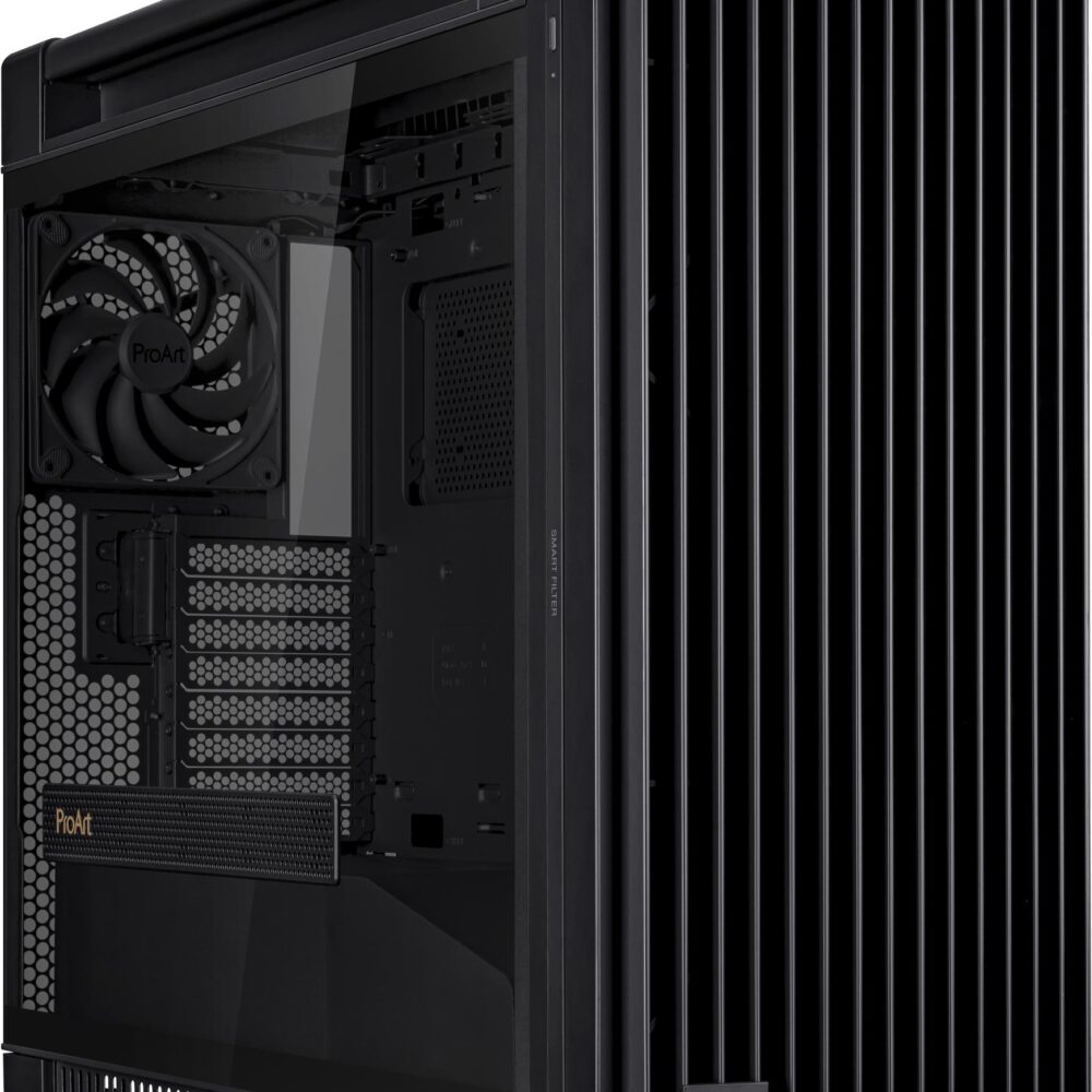 ASUS ProArt PA602 - Mid tower - Seitenteil mit Fenster (gehärtetes Glas) - keine Spannungsversorgung - Schwarz - USB/Audio (90DC00J0-B09000)