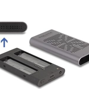 Delock - Speichergehäuse - 20 Gbps, Klonfunktion - M.2 - M.2 NVMe Card - USB-C - Grau (42027)