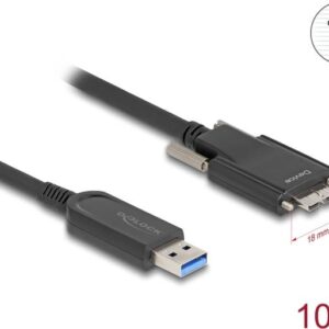 Delock - USB-Kabel - Micro-USB Typ B (M) schraubbar zu USB Typ A (M) - USB 2,0 - 900 mA - 10,0m - Schwarz (83213)