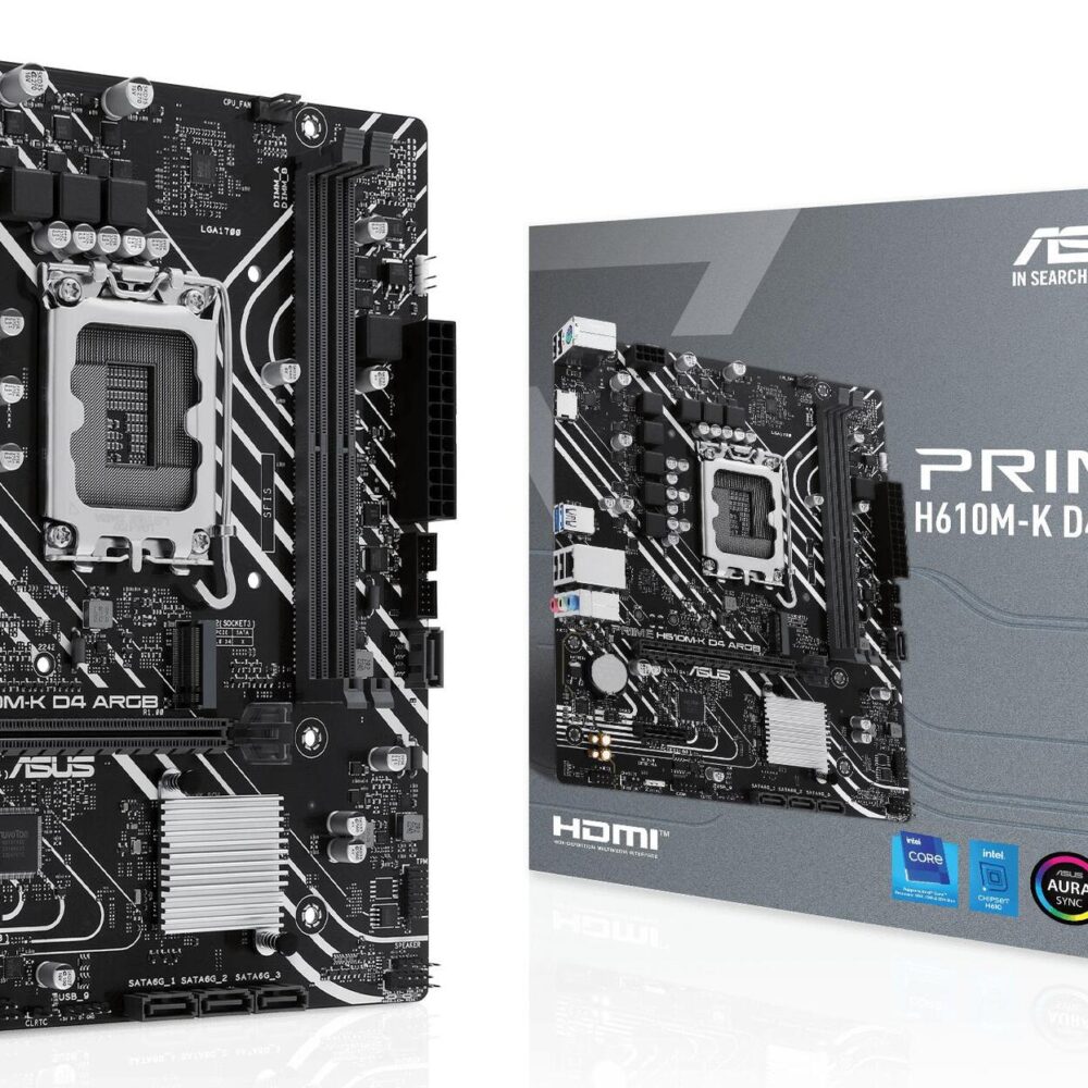 ASUS PRIME H610M-K D4 - Motherboard - micro ATX - LGA1700-Sockel - H610 Chipsatz - USB 3,2 Gen 1 - Gigabit LAN - Onboard-Grafik (CPU erforderlich) - HD Audio (8-Kanal) (90MB1HN0-M0EAY0)