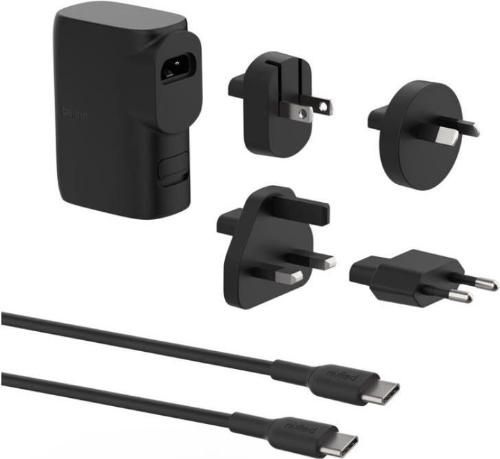 Belkin BoostCharge - Power Bank / Stromadapter - 5000 mAh - 25 Watt - Fast Charge, PD 3,0 - 2 Ausgabeanschlussstellen (USB, 24 pin USB-C) - Schwarz (BPZ003BT1MBK-B6)