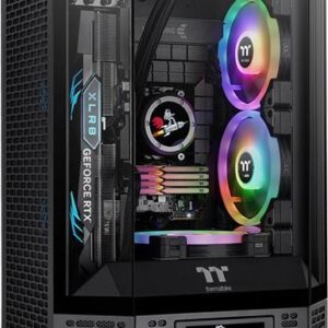 Thermaltake The Tower 300 - Micro Tower - mini ITX / micro ATX - Seitenteil mit Fenster (gehärtetes Glas) - keine Spannungsversorgung - Schwarz - USB/Audio (CA-1Y4-00S1WN-00)