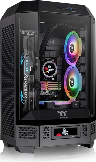 Thermaltake The Tower 300 - Micro Tower - mini ITX / micro ATX - Seitenteil mit Fenster (gehärtetes Glas) - keine Spannungsversorgung - Schwarz - USB/Audio (CA-1Y4-00S1WN-00)