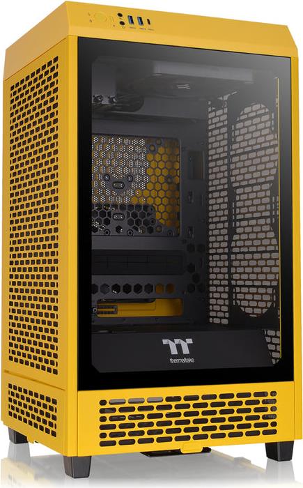 Thermaltake The Tower 200 - MT - Mini-ITX - Seitenteil mit Fenster (gehärtetes Glas) - keine Spannungsversorgung (PS/2) - bumblebee - USB/Audio