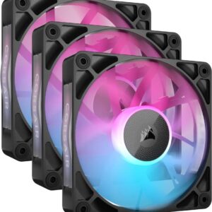 CORSAIR iCUE Link RX120 RGB Triple Starter Kit - Gehäuselüfter - 120 mm - Schwarz (Packung mit 3) (CO-9051018-WW)