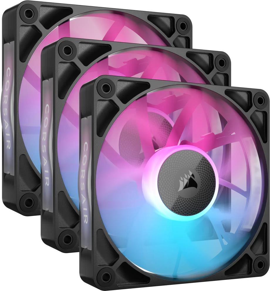 CORSAIR iCUE Link RX120 RGB Triple Starter Kit - Gehäuselüfter - 120 mm - Schwarz (Packung mit 3) (CO-9051018-WW)