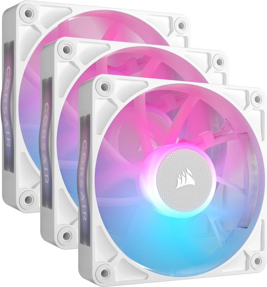CORSAIR iCUE Link RX120 RGB Triple Starter Kit - Gehäuselüfter - 120 mm - weiß (Packung mit 3) (CO-9051022-WW)