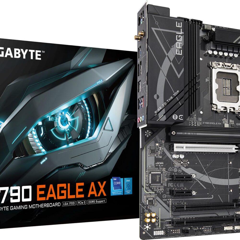 Gigabyte Z790 EAGLE AX - 1,0 - Motherboard - ATX - LGA1700-Sockel - Z790 Chipsatz - USB-C 3,2 Gen2, USB-C 3,2 Gen 1, USB 3,2 Gen 1, USB 3,2 Gen 2 - 2,5 Gigabit LAN, Wi-Fi, Bluetooth - Onboard-Grafik (CPU erforderlich) - HD Audio (8-Kanal) (Z790 EAGLE AX)