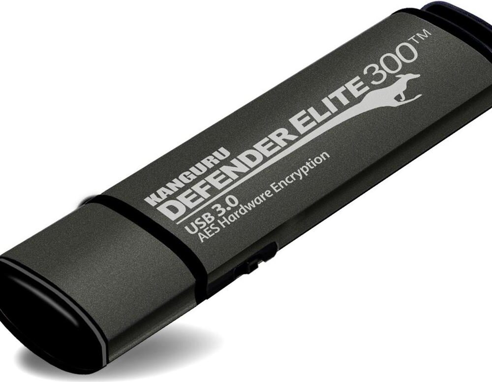 Kanguru Encrypted Defender Elite300 - USB-Flash-Laufwerk - verschlüsselt - 512 GB - USB 3.2 Gen 1 - FIPS 140-2 Level 2 - Schwarz - TAA-konform (KDFE300-512G)