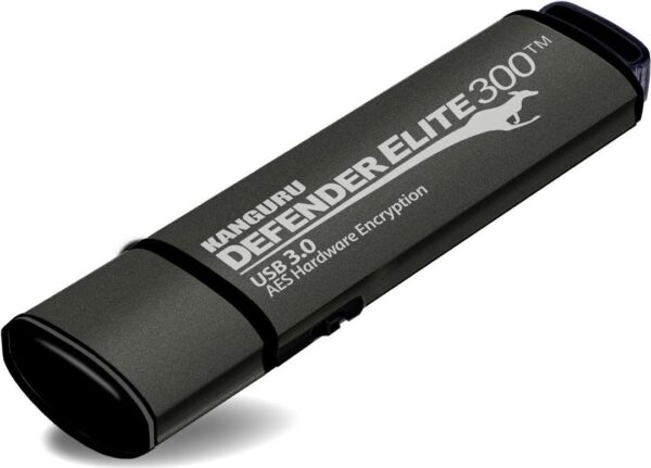 Kanguru Encrypted Defender Elite300 - USB-Flash-Laufwerk - verschlüsselt - 512 GB - USB 3.2 Gen 1 - FIPS 140-2 Level 2 - Schwarz - TAA-konform (KDFE300-512G)