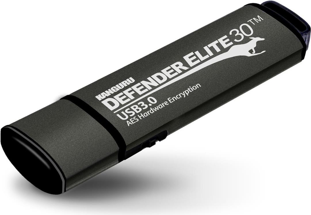 Kanguru Defender Elite30 - USB-Flash-Laufwerk - verschlüsselt - 512 GB - USB 3.2 Gen 1 - Schwarz - TAA-konform (KDFE30-512G)