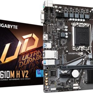 Gigabyte H610M H V2 - 1,0 - Motherboard - micro ATX - LGA1700-Sockel - H610 Chipsatz - USB 3,2 Gen 1 - Gigabit LAN - Onboard-Grafik (CPU erforderlich) - HD Audio (8-Kanal) (H610M H V2)