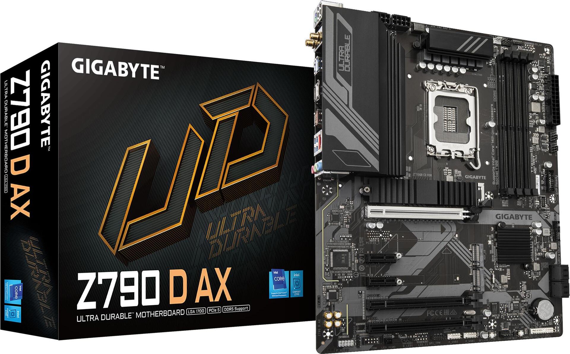Gigabyte Z790 D AX - 1,0 - Motherboard - ATX - LGA1700-Sockel - Z790 Chipsatz - USB-C 3,2 Gen2, USB-C 3,2 Gen 1, USB 3,2 Gen 2, USB 3,2 Gen 1 - 2,5 Gigabit LAN, Wi-Fi 6, Bluetooth - Onboard-Grafik (CPU erforderlich) - High Definition Audio (7,1-Channel) (Z790 D AX)