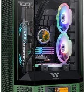 Thermaltake The Tower 300 - Micro Tower - mini ITX / micro ATX - Seitenteil mit Fenster (gehärtetes Glas) - keine Spannungsversorgung - Racing Green - USB/Audio (CA-1Y4-00SCWN-00)
