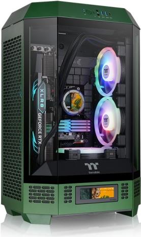Thermaltake The Tower 300 - Micro Tower - mini ITX / micro ATX - Seitenteil mit Fenster (gehärtetes Glas) - keine Spannungsversorgung - Racing Green - USB/Audio (CA-1Y4-00SCWN-00)